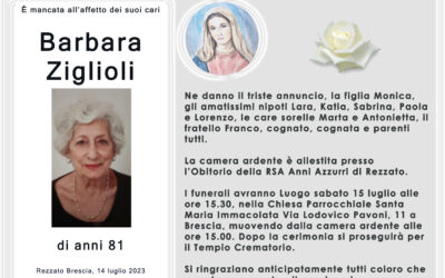 Esequie Signora Barbara Ziglioli