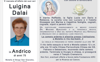 Esequie Signora Luigina Dalai