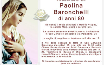 Esequie Signora Paolina Baronchelli