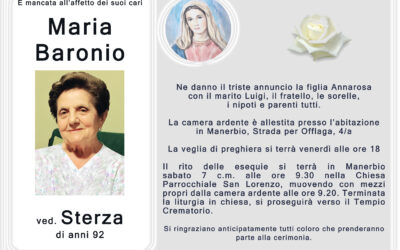 Esequie Signora Maria Baronio