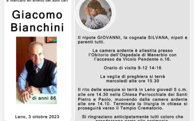 Esequie Sig. Giacomo Bianchini