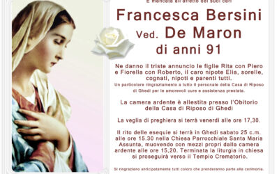 Esequie Signora Francesca Bersini