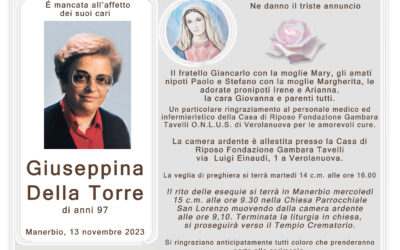 Esequie Signora Giuseppina Della Torre