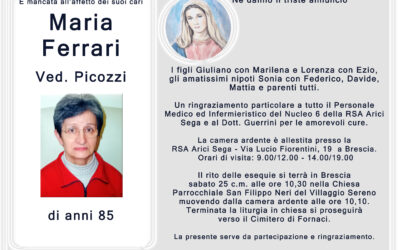 Esequie Signora Maria Ferrari