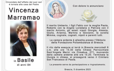 Esequie Signora Vincenza Marramao